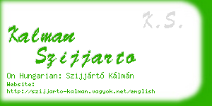 kalman szijjarto business card